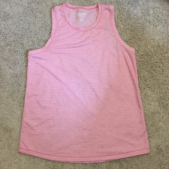 2 Cotton Candy Pink Horizontal Herringbone Print Tank Tops - Picture 11 of 15